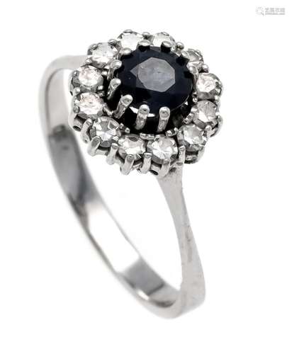 Sapphire diamond ring WG 750/0