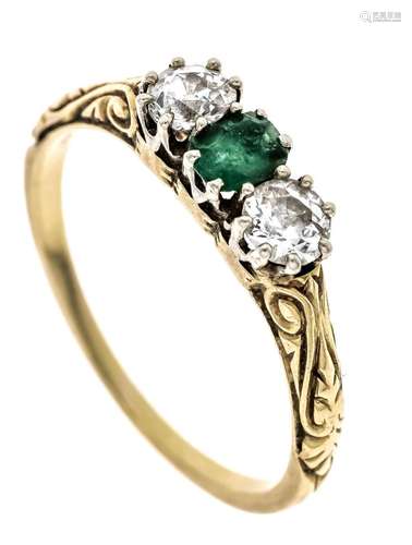 Emerald old-cut diamond ring G