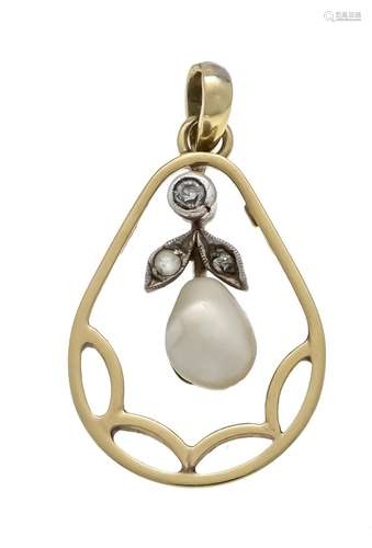 Art Nouveau pearl pendant GG/W