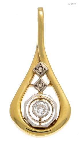 Old cut diamond pendant GG/WG