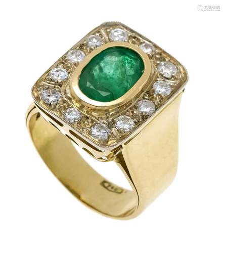 Emerald old cut diamond ring G