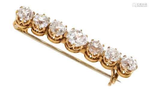 Old-cut diamond bar brooch RG/