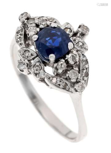 Sapphire diamond ring WG 750/0