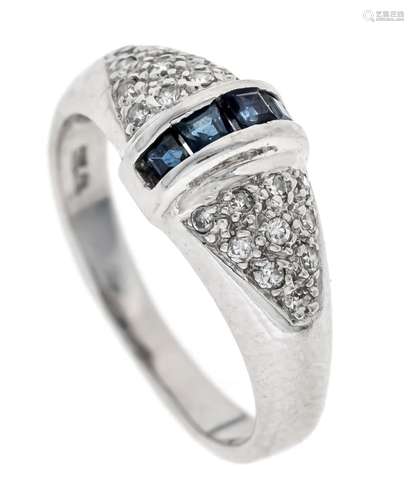 Sapphire diamond ring WG 585/0