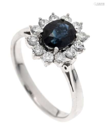 Sapphire diamond ring WG 750/0