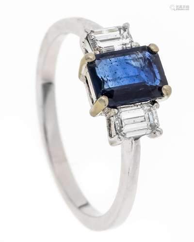 Sapphire diamond ring WG 750/0