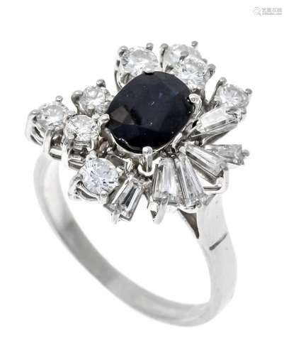 Sapphire diamond ring WG 750/0