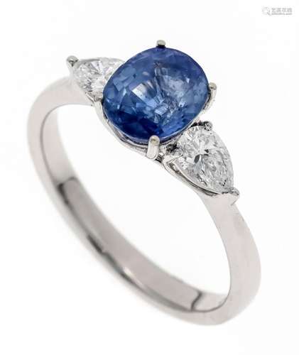 Sapphire diamond ring WG 750/0