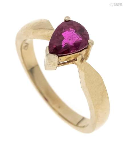 Ruby ring GG 750/000 with a fa