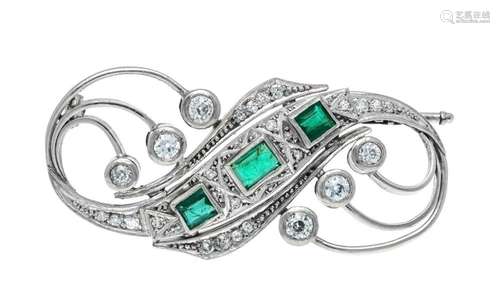 Art Deco brooch platinum 800/0