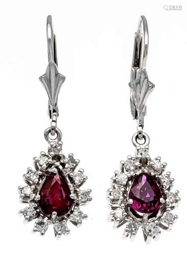 Ruby diamond earrings WG 585/0