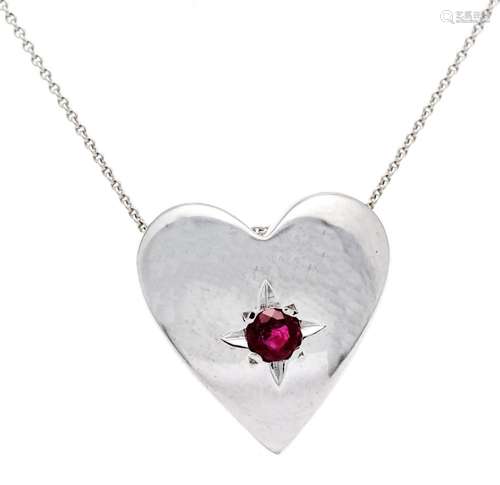 Ruby heart pendant WG 585/000