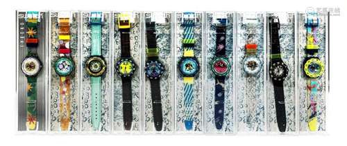 Convolute 3 of 10 Swatch watch