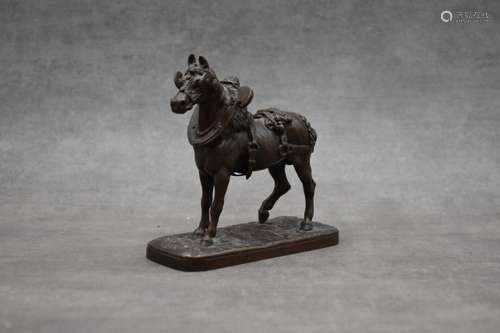 Louis KLEY (1833-1911) Cheval, bronze à patine brune, signé ...