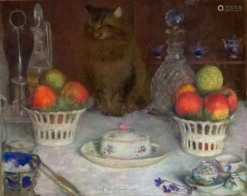 Charles MILCENDEAU (1872-1919)
Nature morte au chat
Pastel s...