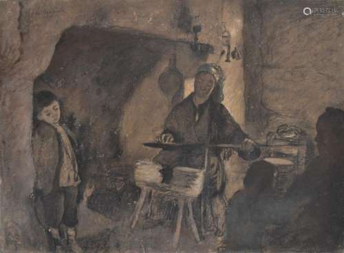 Charles MILCENDEAU (1872-1919)
La confection des galettes en...
