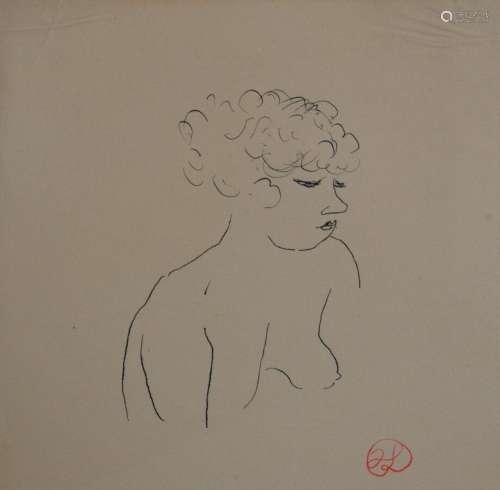 Jean LAUNOIS (1898-1942)
Jeune femme aux seins nus
Encre ave...