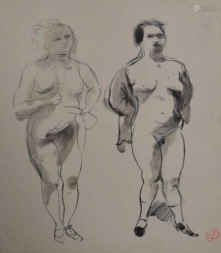Jean LAUNOIS (1898-1942)
Deux prostituées
Encre et lavis ave...
