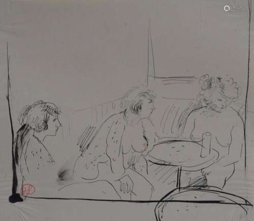 Jean LAUNOIS (1898-1942)
Prostituées au café
Encre avec cach...