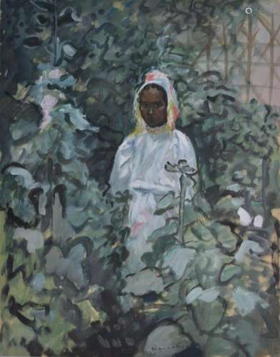 Jean LAUNOIS (1898-1942)
Mauresque, algérienne dans un jardi...