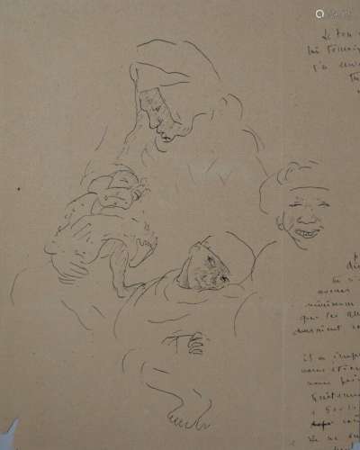 attribué à Jean LAUNOIS (1898-1942)
Femme arabe et ses enfan...