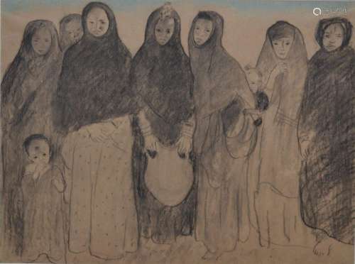 Jean LAUNOIS (1898-1942)
Algérie, femmes arabes debout avec ...