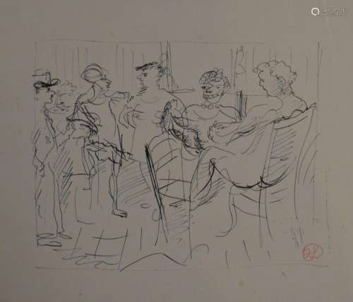 Jean LAUNOIS (1898-1942)
Personnages dans un intérieur
Encre...