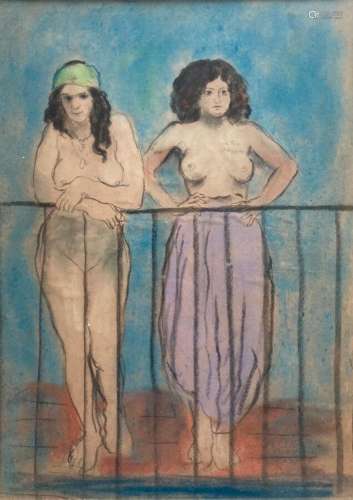 Jean LAUNOIS (1898-1942)
Deux algériennes au balcon, circa 1...
