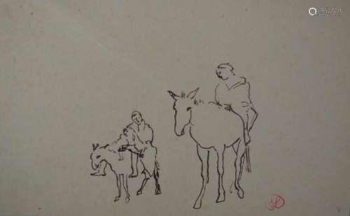 Jean LAUNOIS (1898-1942)
Deux arabes sur des mules
Encre ave...