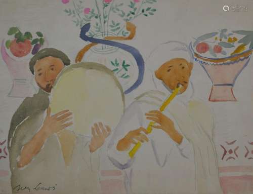 Jean LAUNOIS (1898-1942)
Algérie, les deux musiciens
Aquarel...
