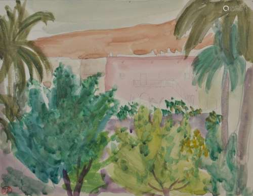 Jean LAUNOIS (1898-1942)
Alger, le jardin
Aquarelle avec cac...