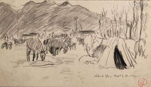 Jean LAUNOIS (1898-1942)
Campement devant les montagnes
Dess...