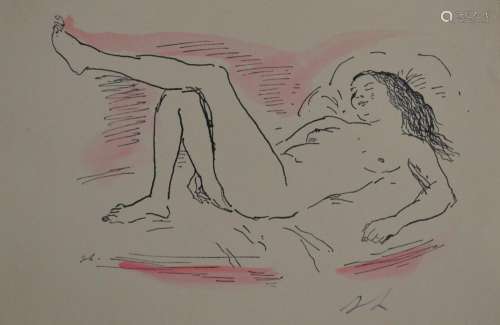 Jean LAUNOIS (1898-1942)
Femme nue allongée
Encre rehaussée ...