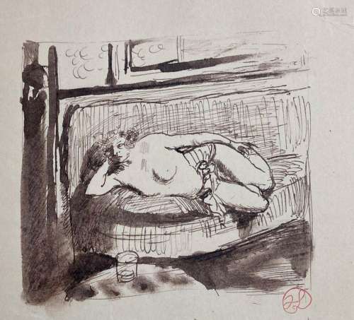 Jean LAUNOIS (1898-1942)
Prostituée étendue sur le canapé
En...