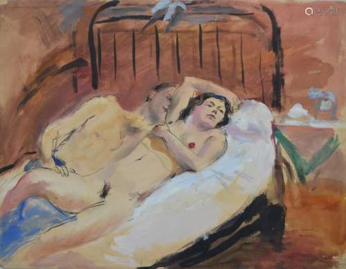 Jean LAUNOIS (1898-1942)
Marseille, les deux amants
Gouache ...