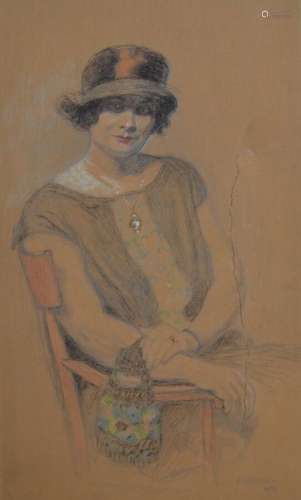Alexis Louis DE BROCA (1868-1948)
Portrait de dame au chapea...