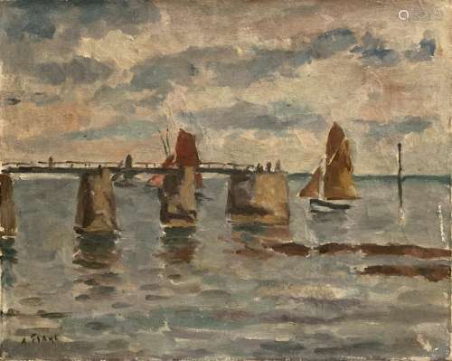 André FRAYE (1889-1963)
Bateaux près de la jetée
Huile sur t...