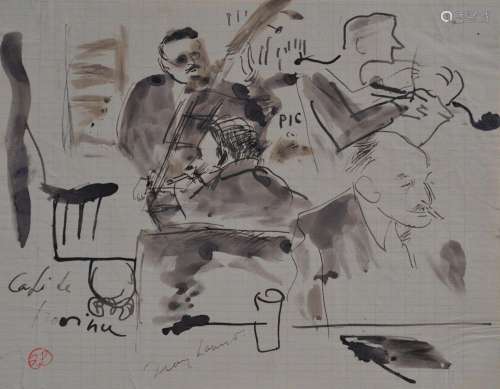 Jean LAUNOIS (1898-1942)
Café de province
Encre et lavis sig...