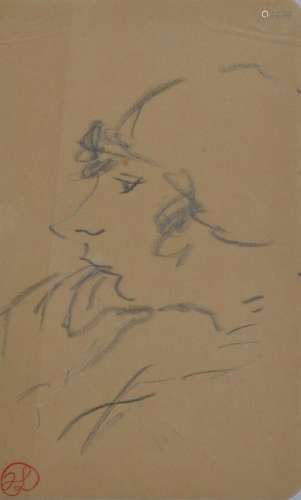 Jean LAUNOIS (1898-1942)
Portrait de dame de profil
Dessin a...
