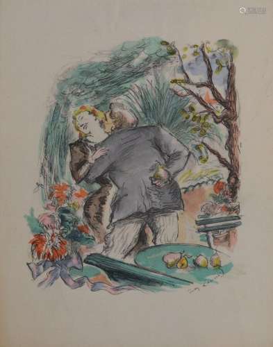 Jean LAUNOIS (1898-1942)
Les deux amoureux
Encre et aquarell...