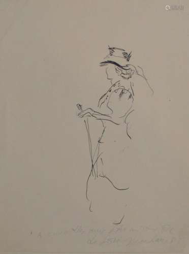 Jean LAUNOIS (1898-1942)
Portrait de dame
Encre, avec envoi ...