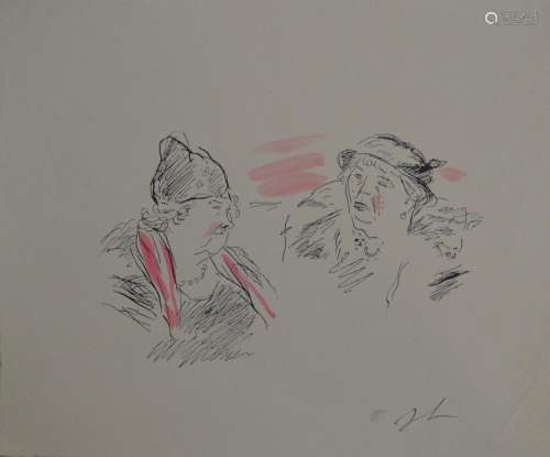 Jean LAUNOIS (1898-1942)
Portrait de deux femmes
Encre rehau...