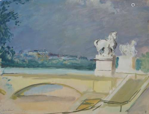 Jean LAUNOIS (1898-1942)
Paris, le pont d'Iéna
Gouache e...