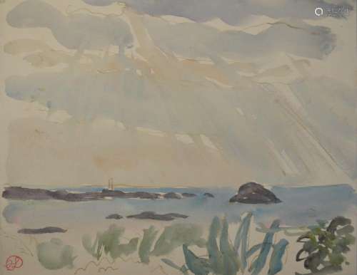 Jean LAUNOIS (1898-1942)
Bord de mer sous les nuages
Aquarel...