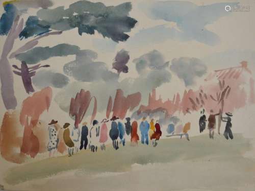 Jean LAUNOIS (1898-1942)
Personnages dans un paysage arboré
...