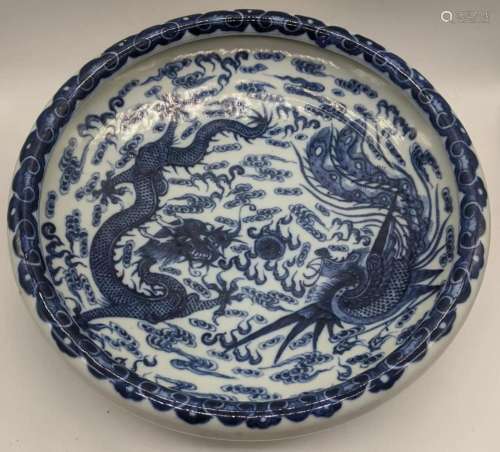 A late 19th century Chinese blue and white bowl