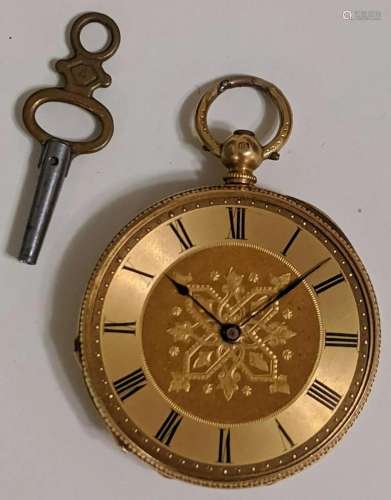 An 18ct gold early 20th century pocket watch, blue