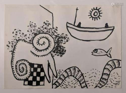 Alan Davie (1920-2014), Untitled 6,74, 1974, ink wash