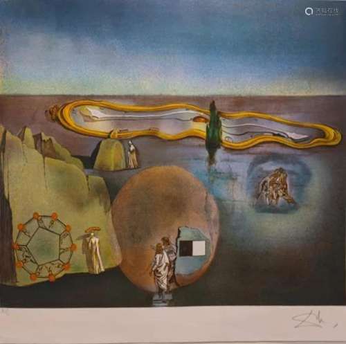 Salvador Dali (1904-1989), melting clocks, lithograph,