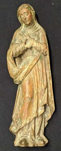 A 16th century Spanish wooden carving of Madonna,